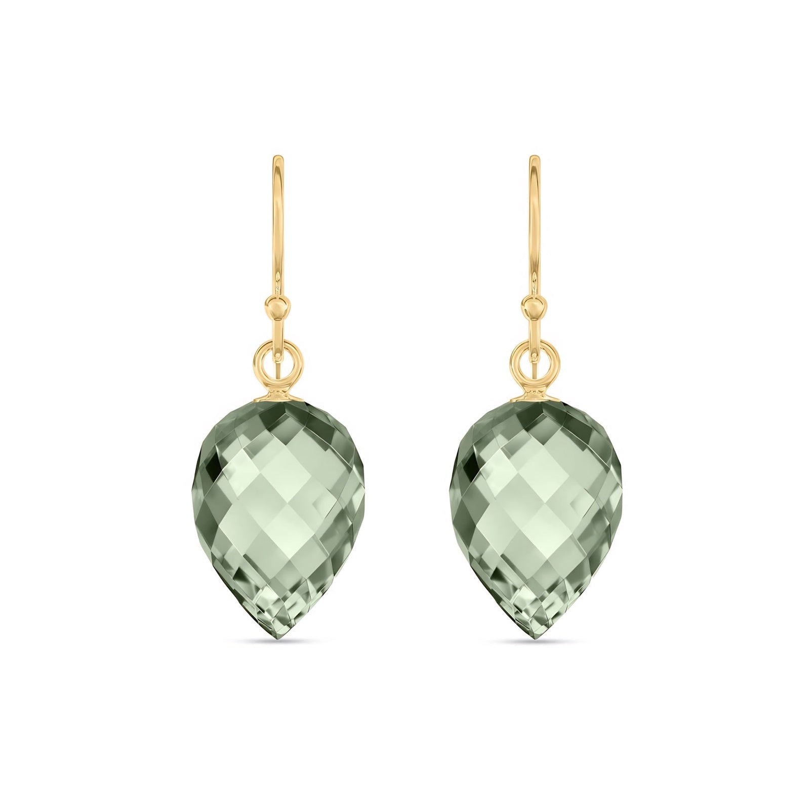 Yellow Gold Earrings White Topaz 10K — Camilla