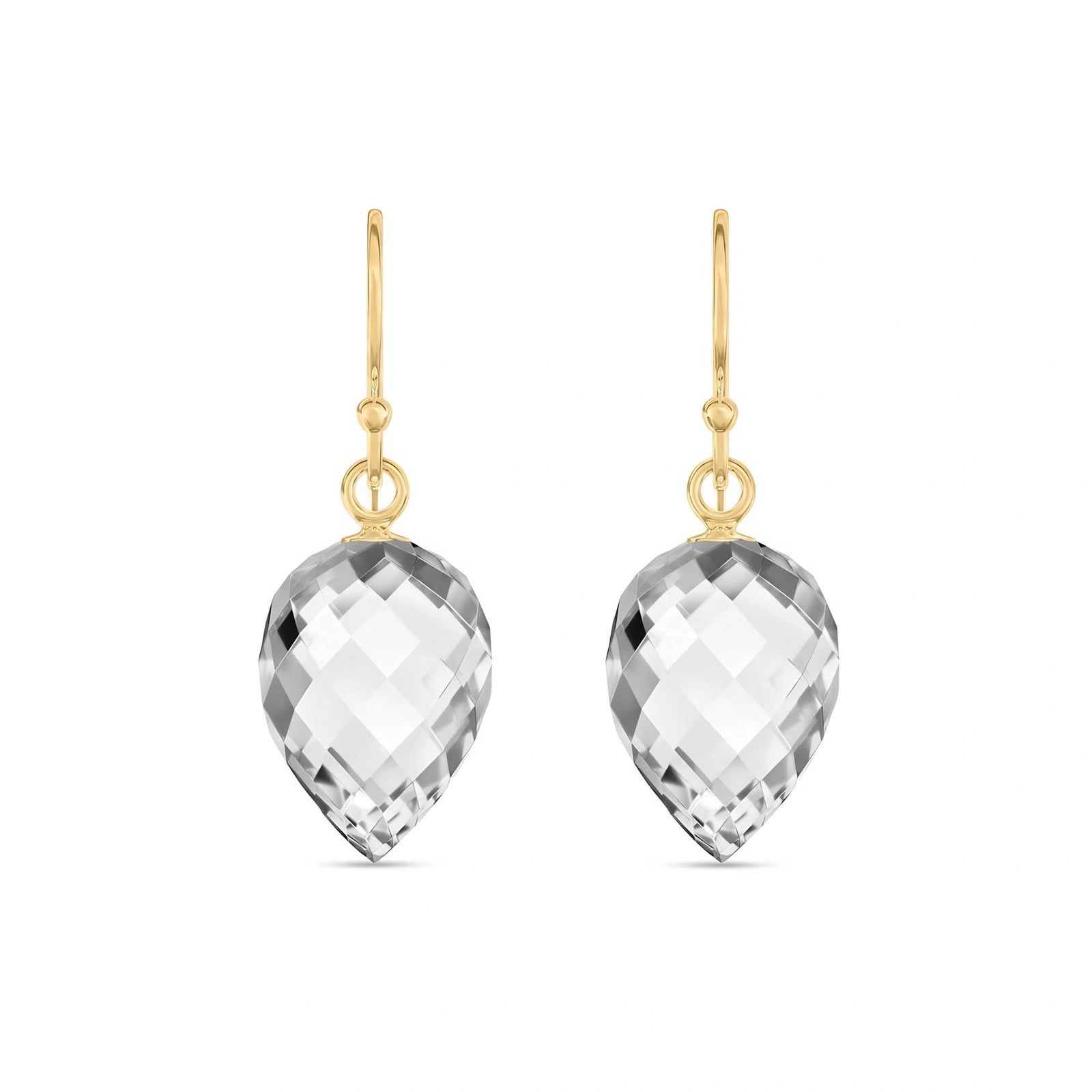 Yellow Gold Earrings White Topaz 10K — Camilla