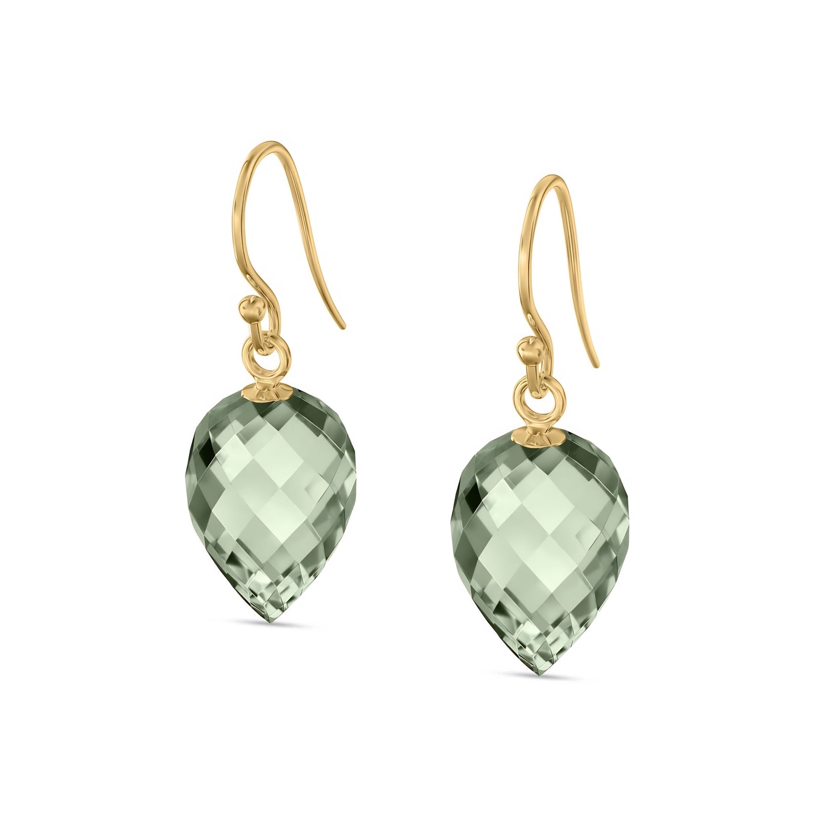 Yellow Gold Earrings White Topaz 10K — Camilla