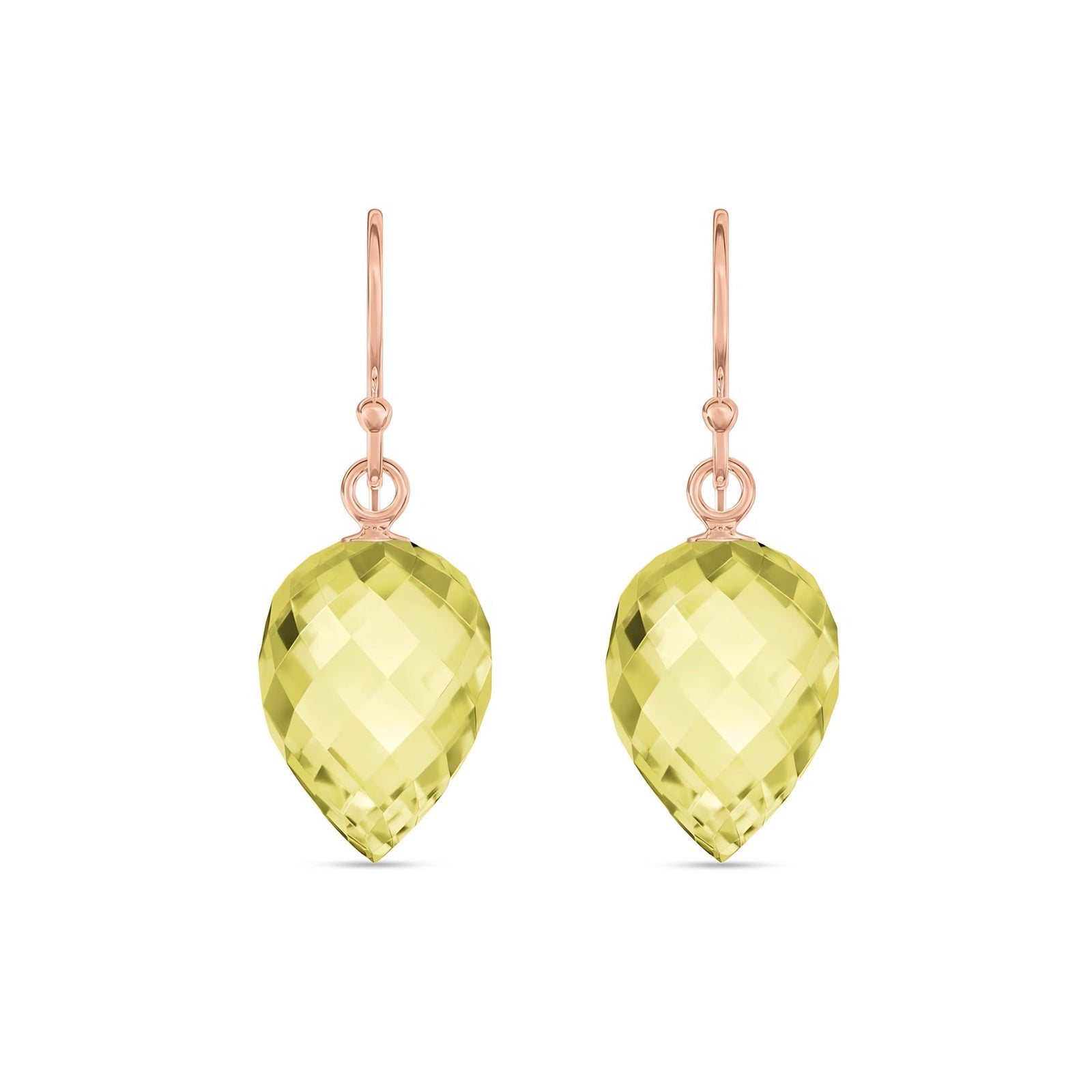 Rose Gold Earrings Lemon Quartz 10K — Camilla