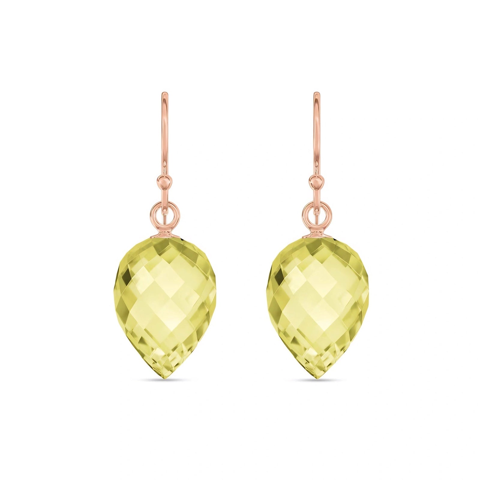 Rose Gold Earrings Lemon Quartz 10K — Camilla