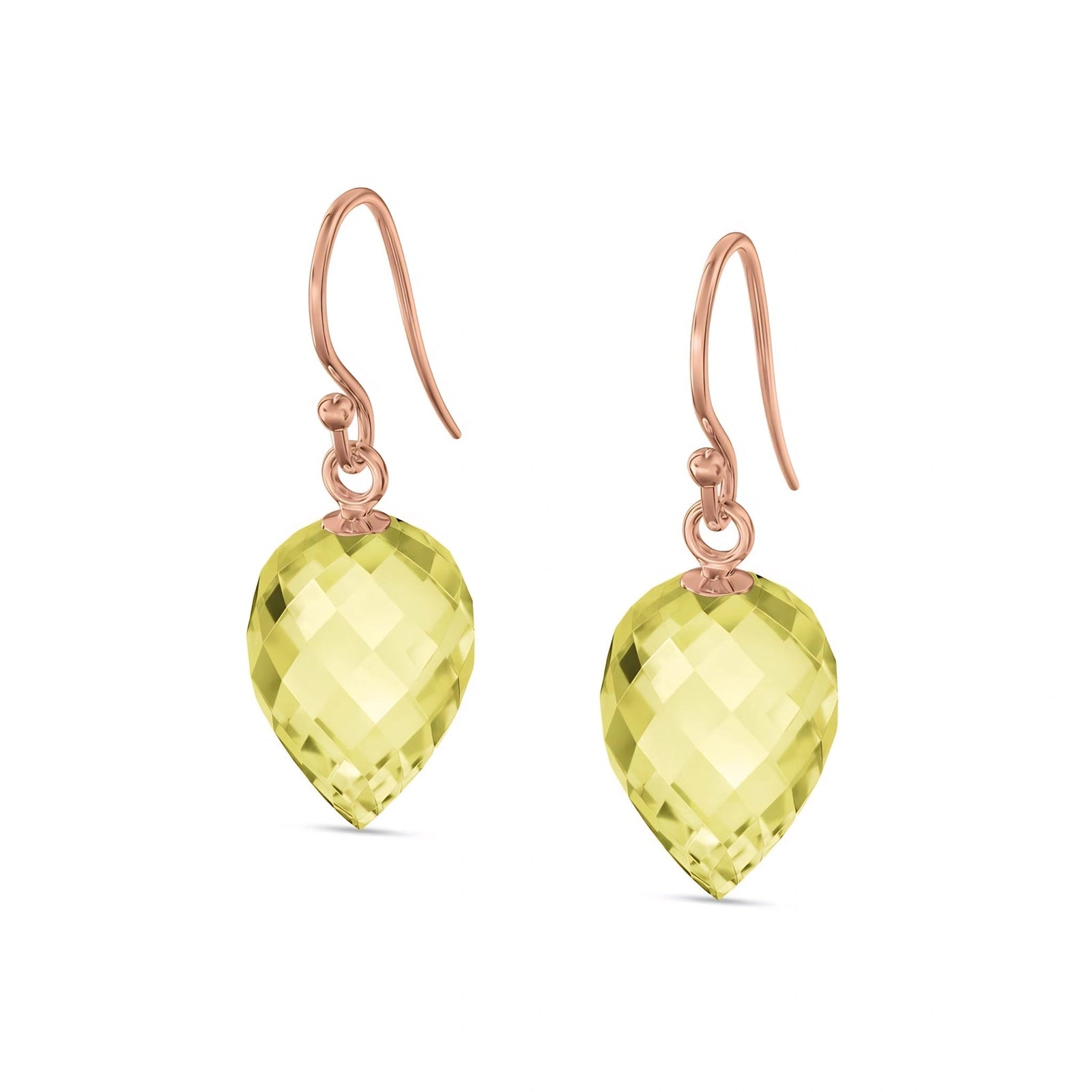 Rose Gold Earrings Lemon Quartz 10K — Camilla