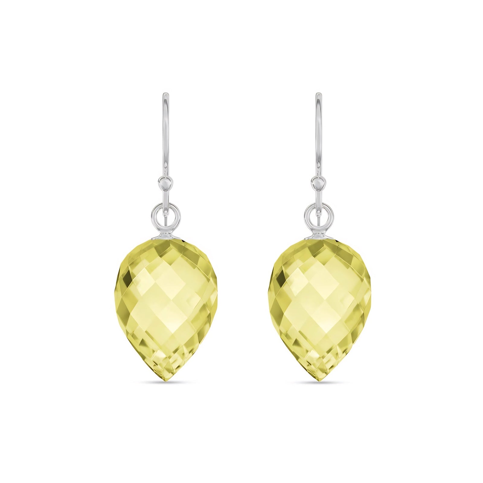 White Gold Earrings Lemon Quartz 10K — Camilla