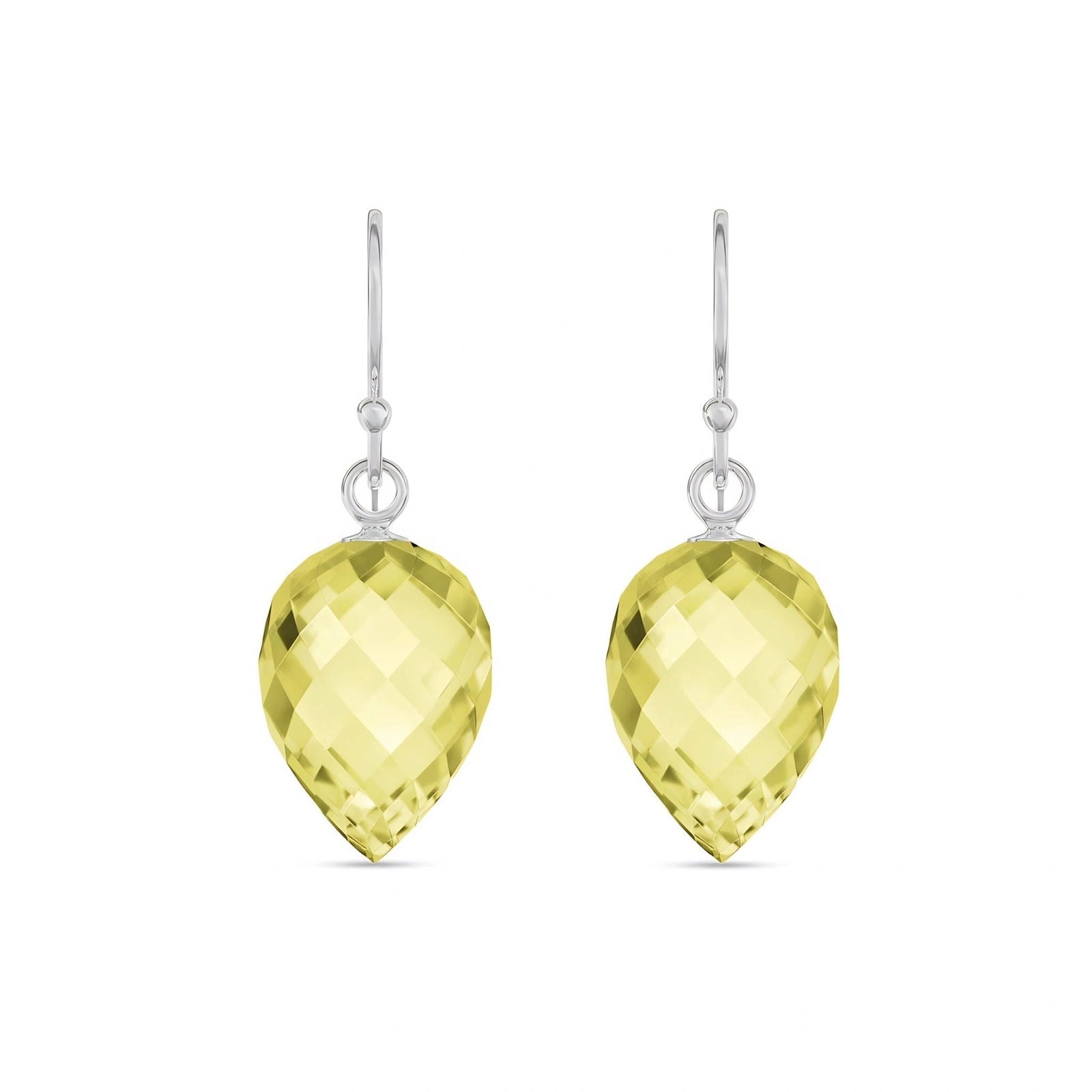 White Gold Earrings Lemon Quartz 10K — Camilla