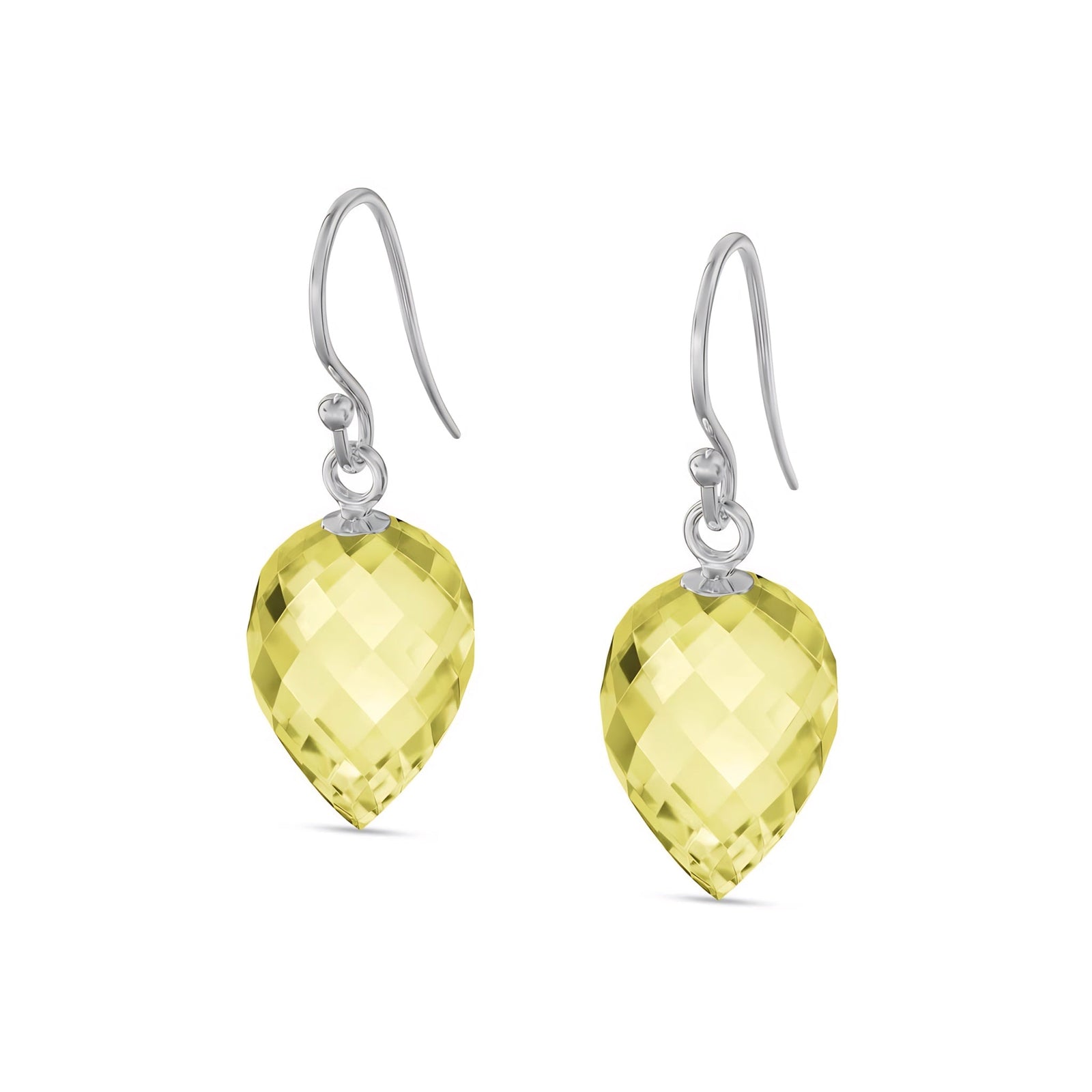 White Gold Earrings Lemon Quartz 10K — Camilla