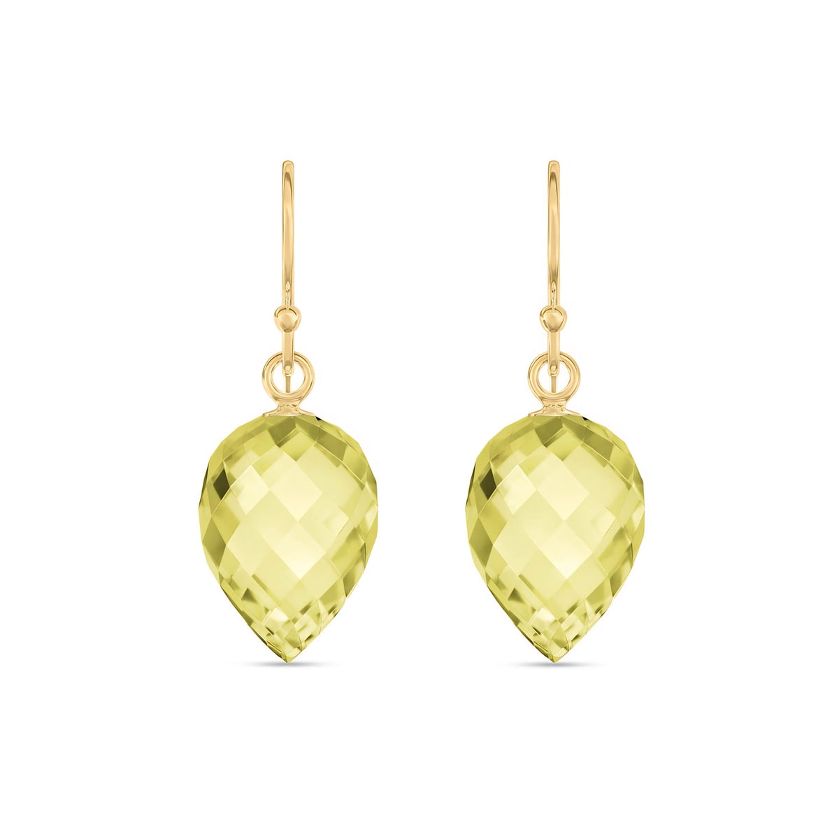 Yellow Gold Earrings Lemon Quartz 10K — Camilla