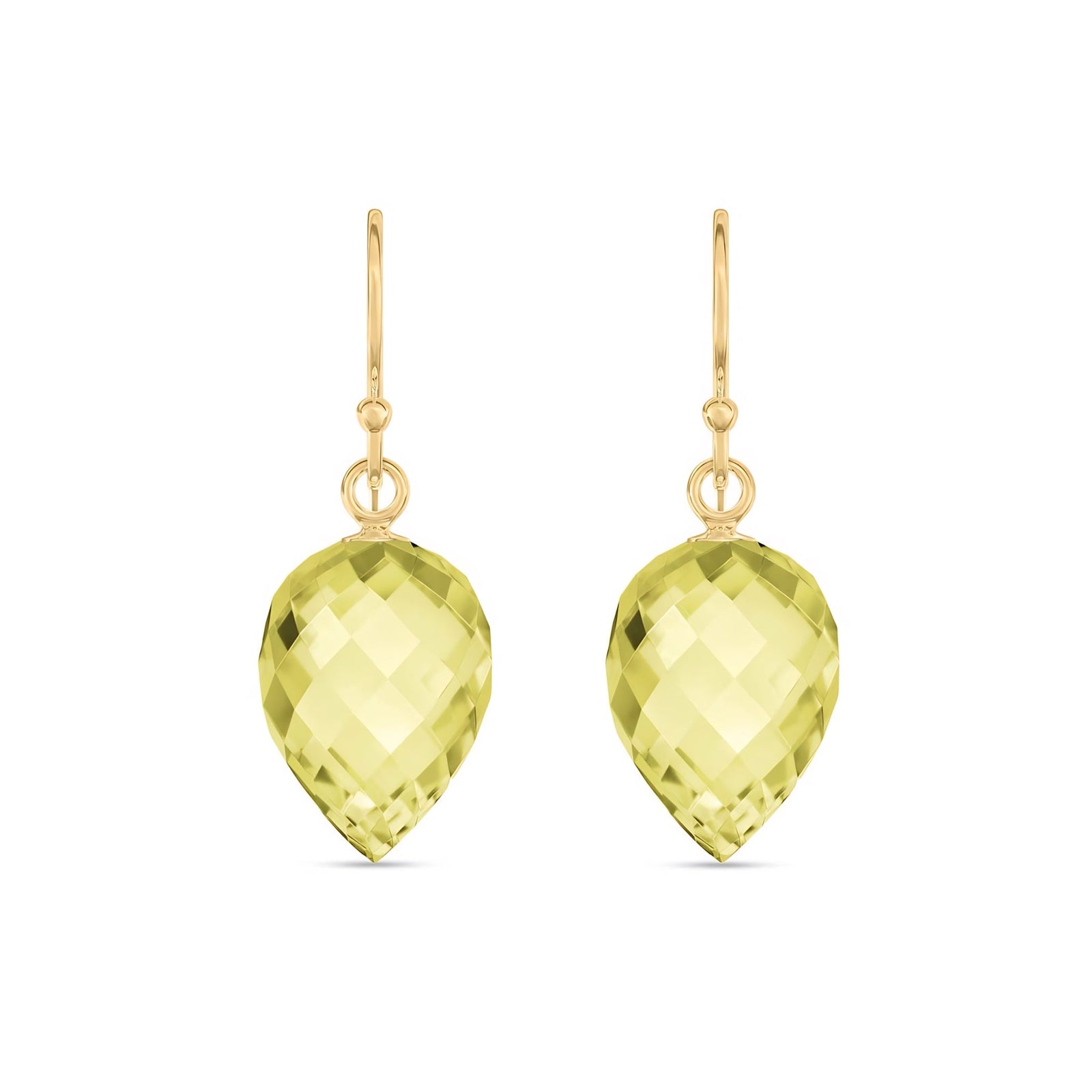 Yellow Gold Earrings Lemon Quartz 10K — Camilla