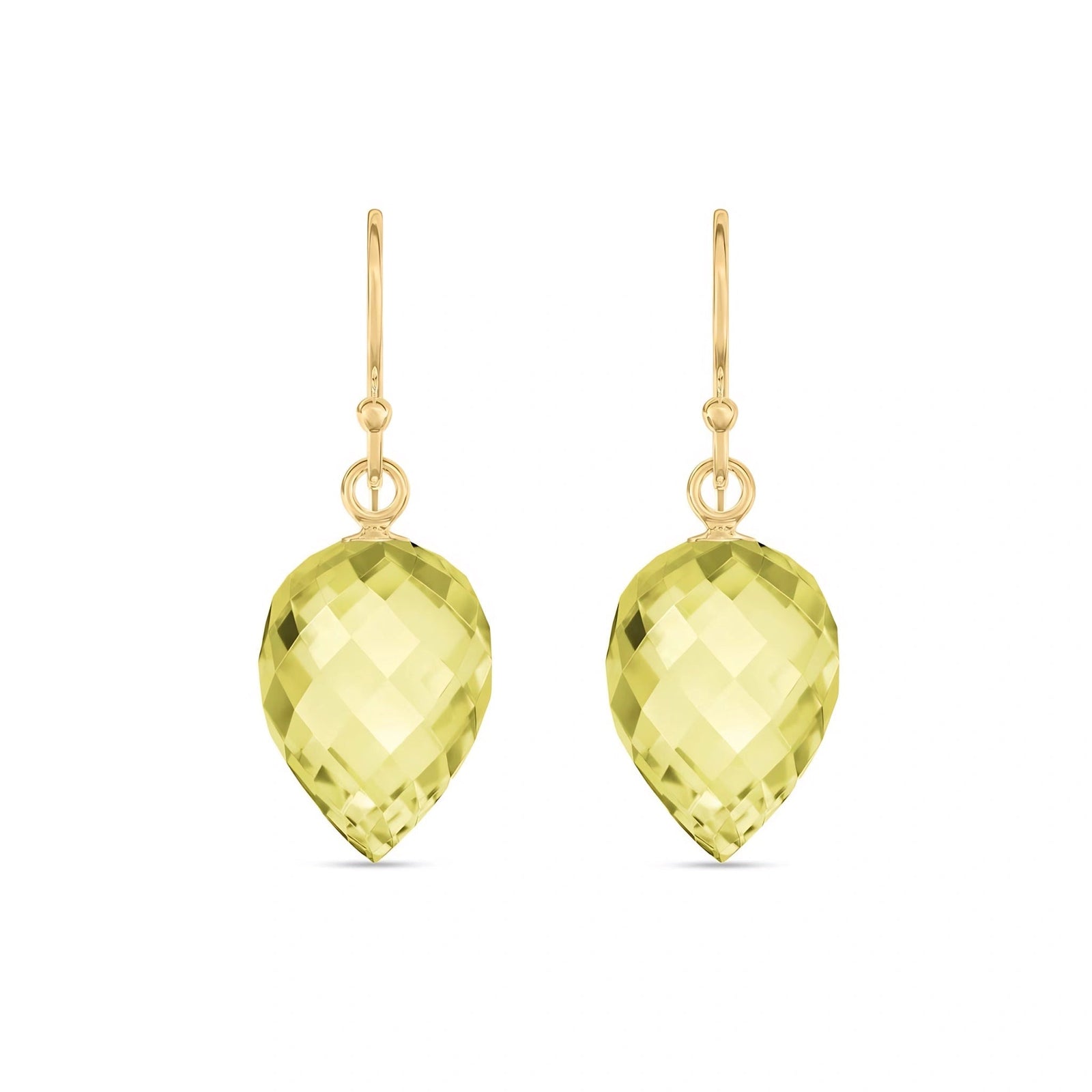 Yellow Gold Earrings Lemon Quartz 10K — Camilla