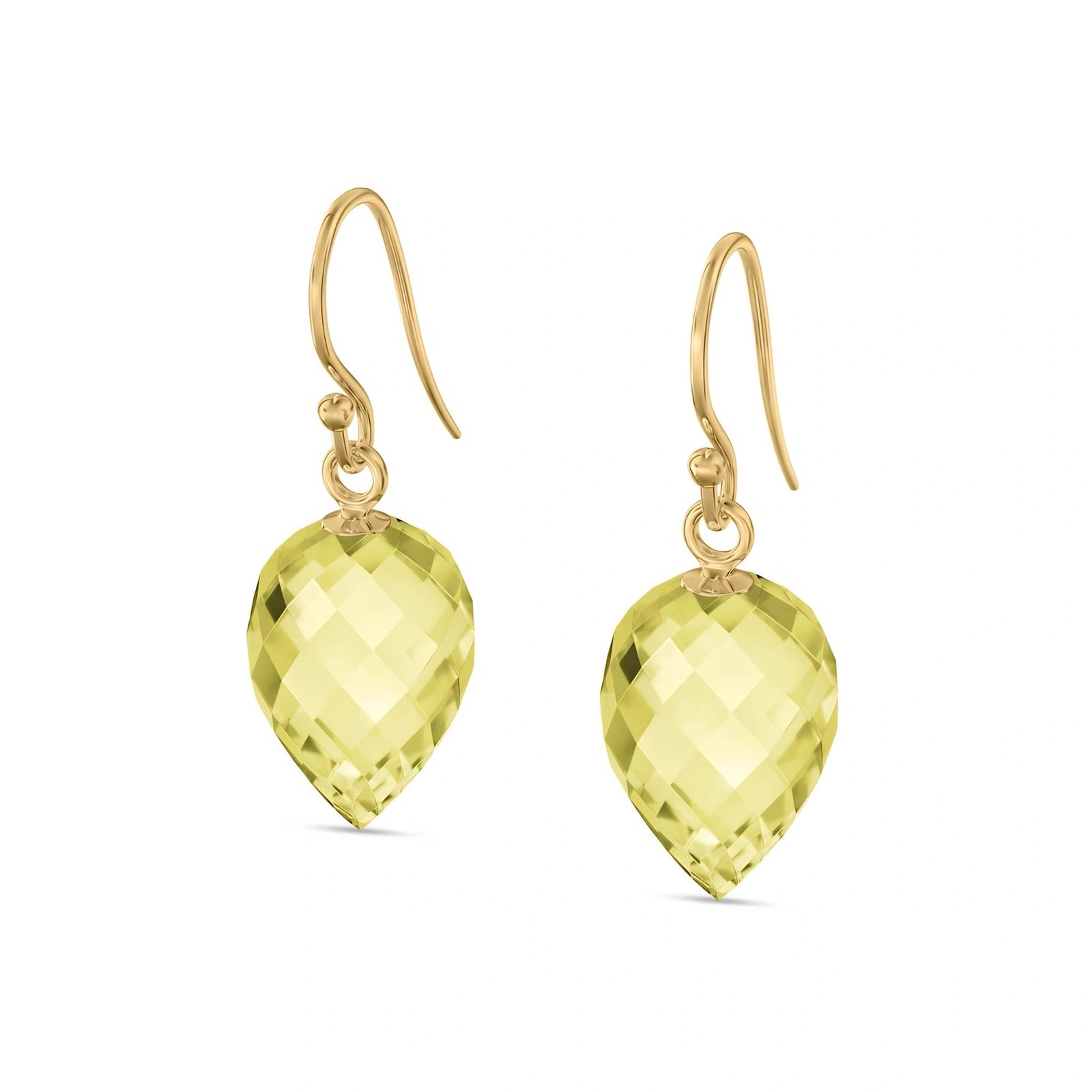 Yellow Gold Earrings Lemon Quartz 10K — Camilla