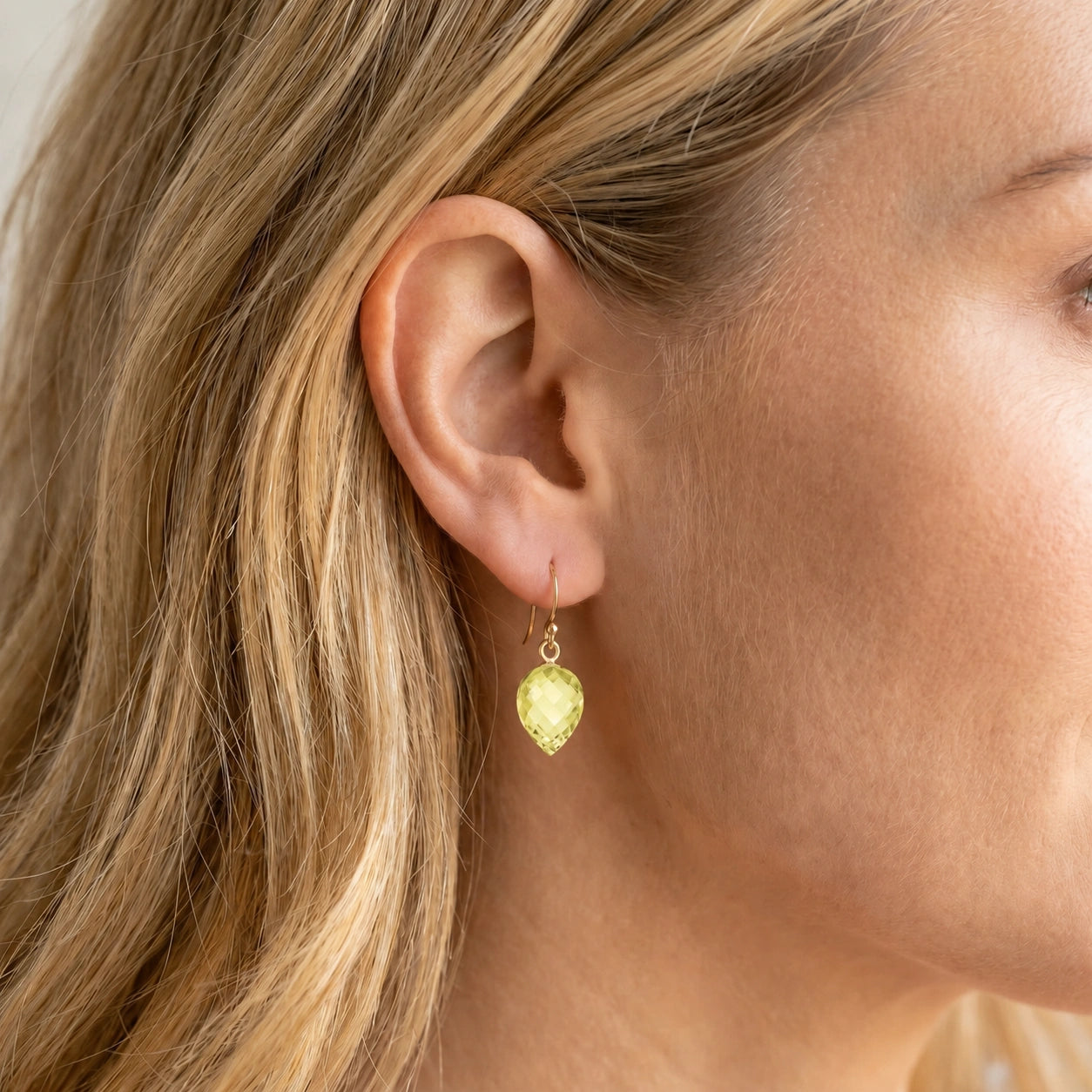 Yellow Gold Earrings Lemon Quartz 10K — Camilla