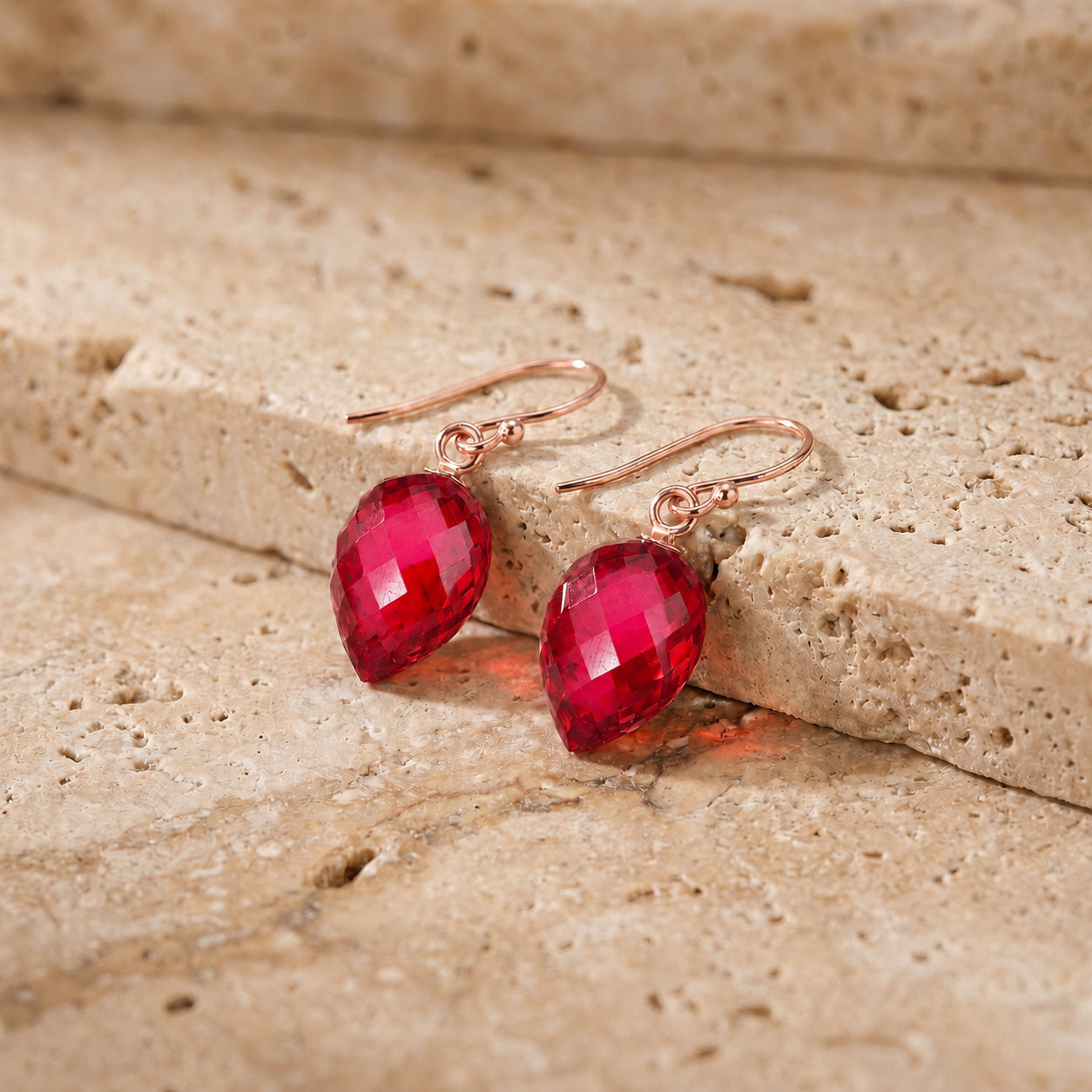 Rose Gold Earrings Spinel 10K — Camilla
