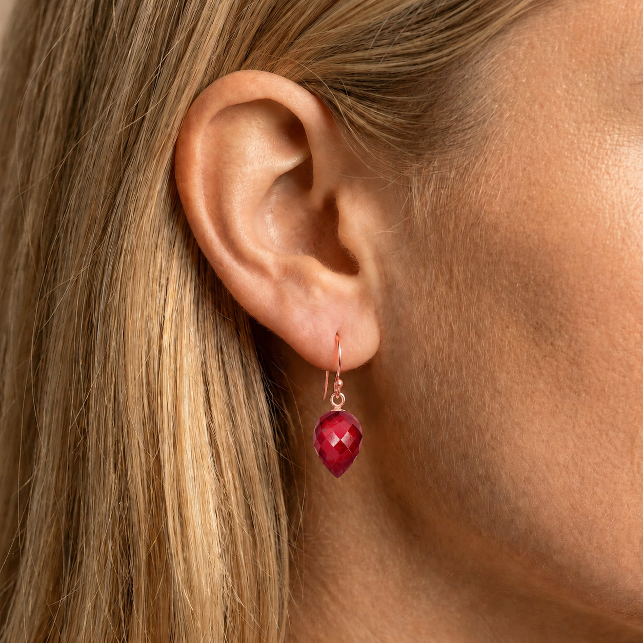 Rose Gold Earrings Spinel 10K — Camilla