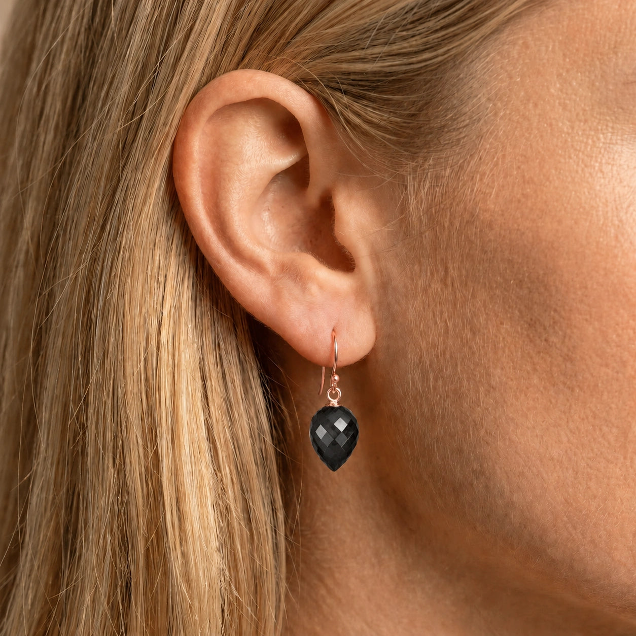 Rose Gold Earrings Spinel 10K — Camilla