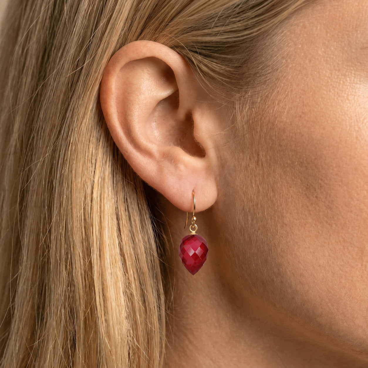 Yellow Gold Earrings Spinel 10K — Camilla