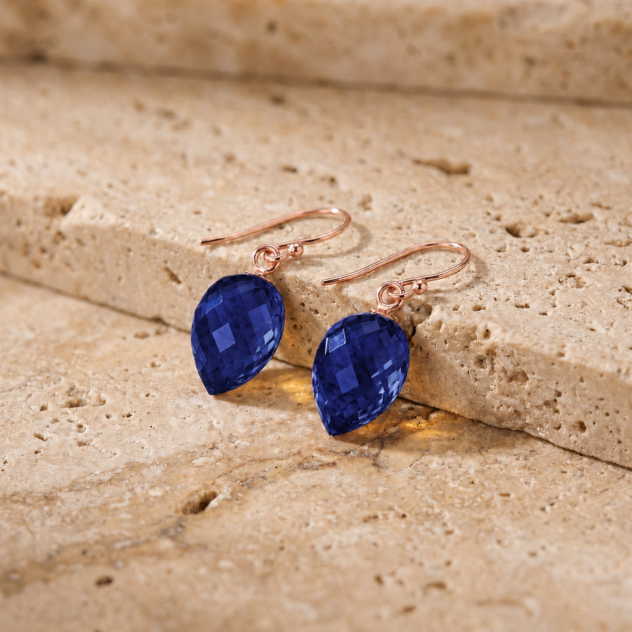 Rose Gold Earrings Ruby 10K — Camilla