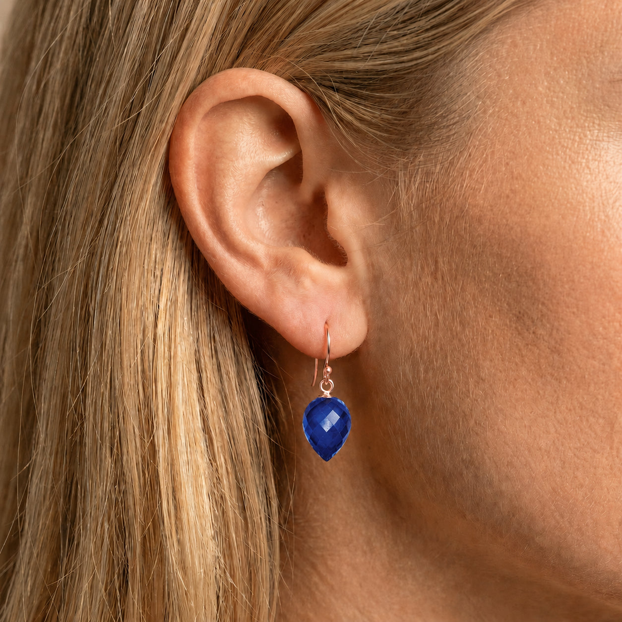 Rose Gold Earrings Ruby 10K — Camilla