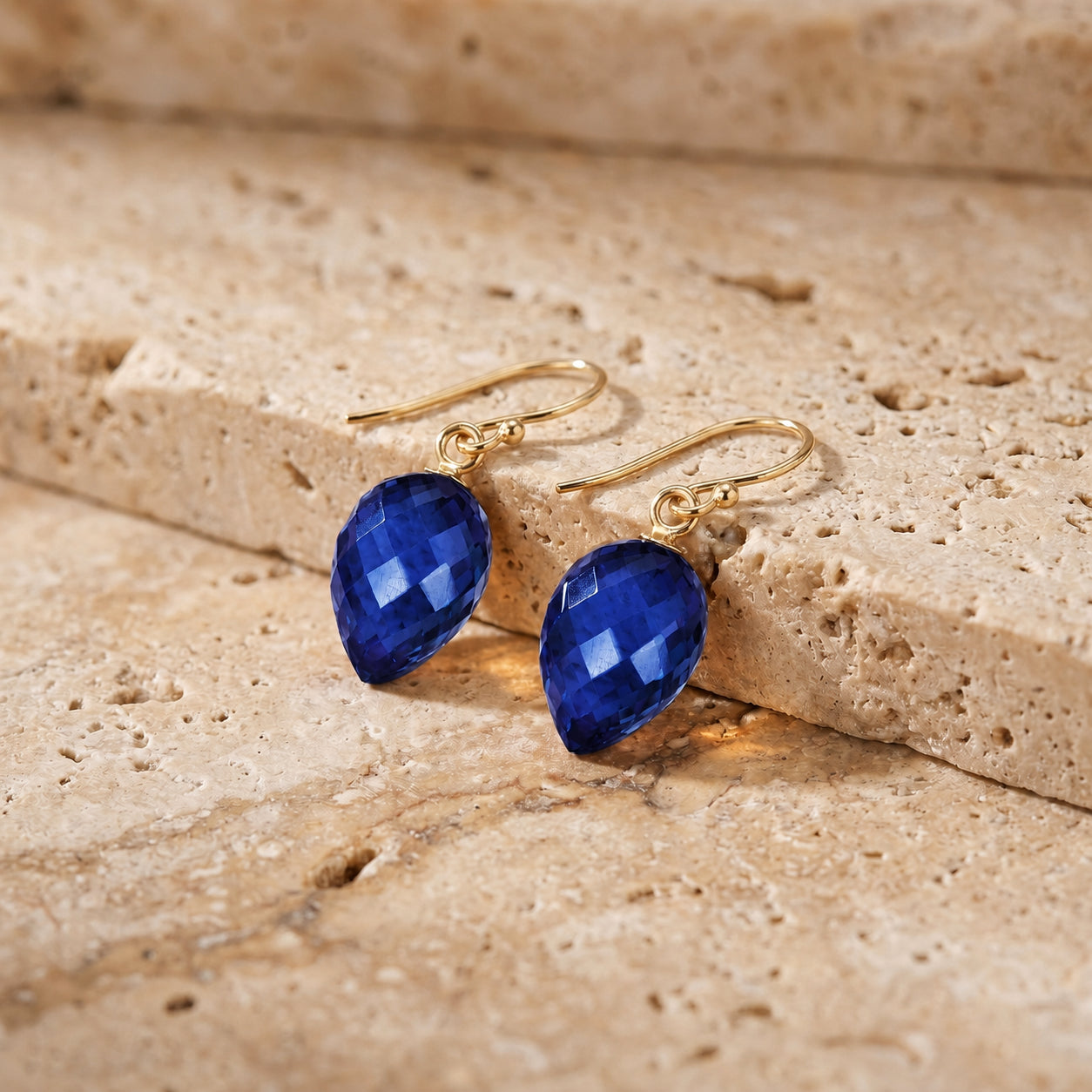 Yellow Gold Earrings Ruby 10K — Camilla