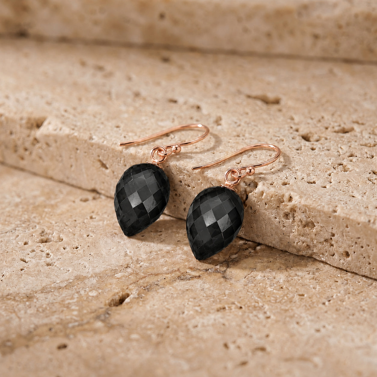 Rose Gold Earrings Sapphire 10K — Camilla