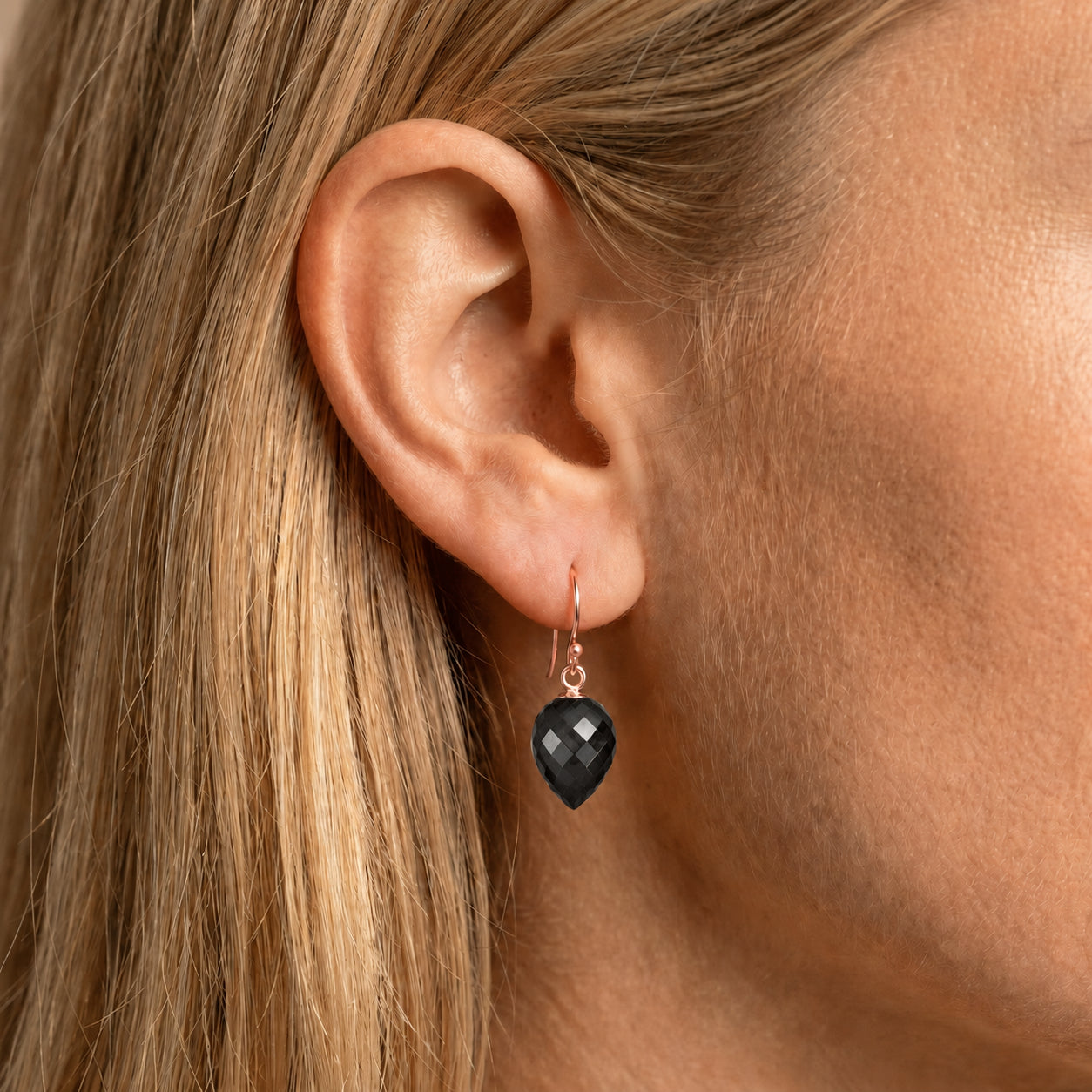 Rose Gold Earrings Sapphire 10K — Camilla