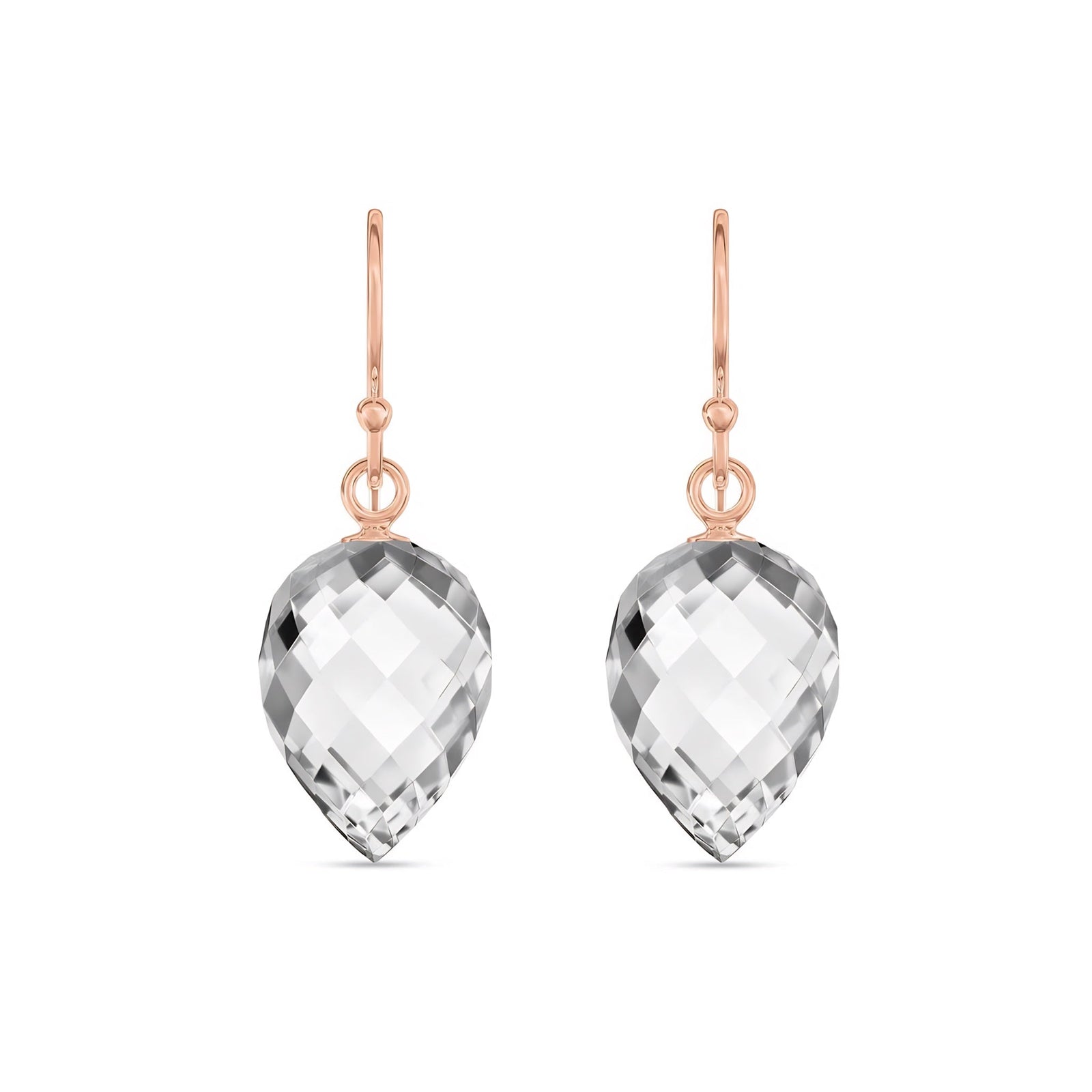 Rose Gold Earrings Emerald 10K — Camilla