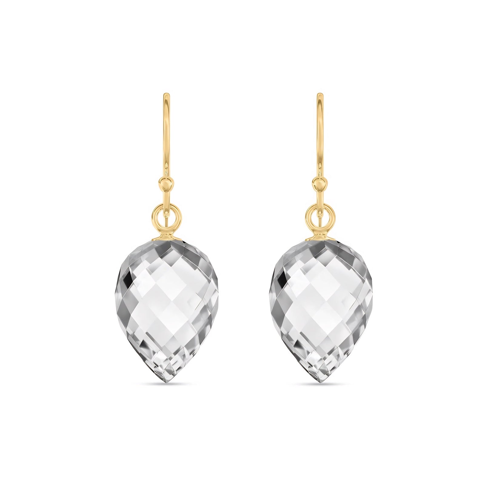 Yellow Gold Earrings Emerald 10K — Camilla
