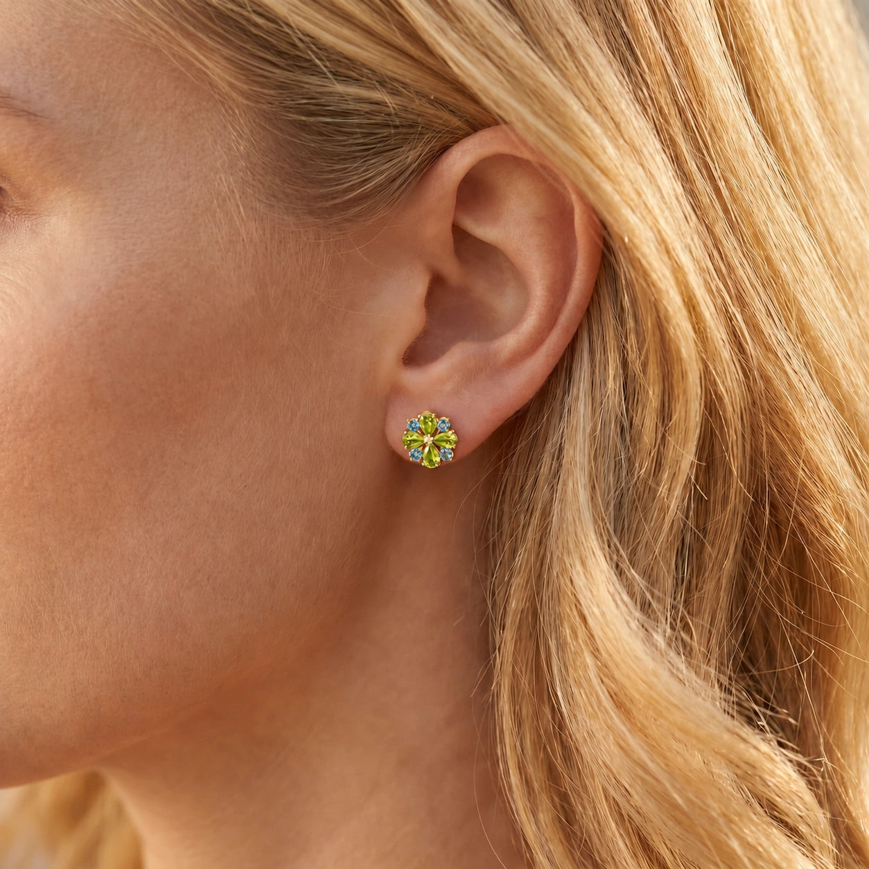 Yellow Gold Grace Earrings Amethyst 10K — Eliana