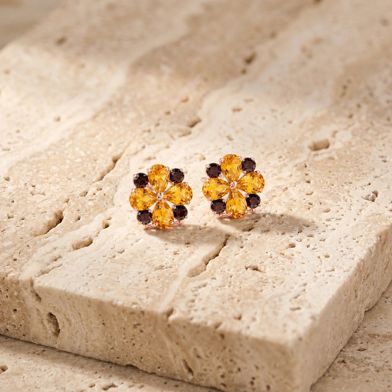 Rose Gold Grace Earrings Aquamarine 10K — Eliana