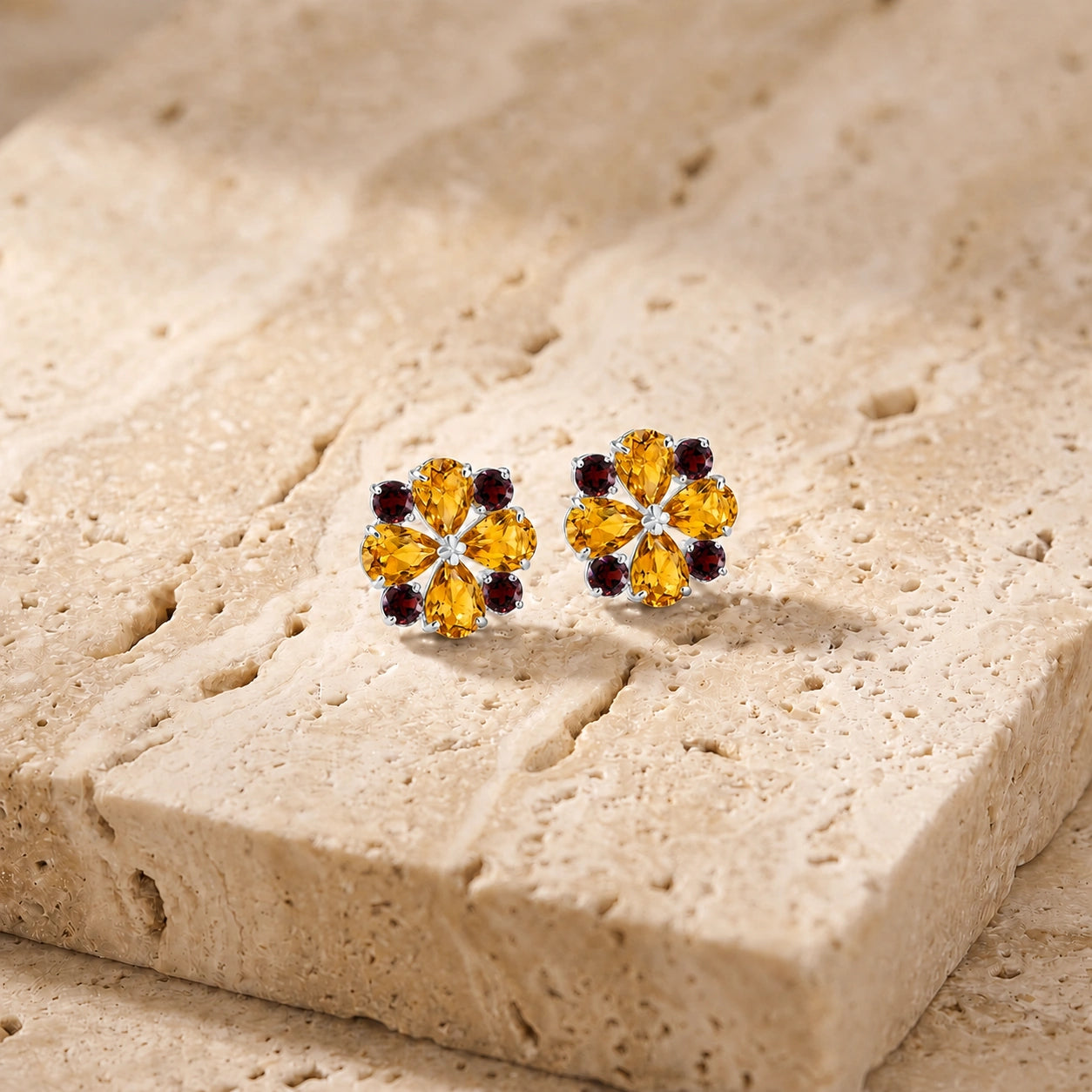 White Gold Grace Earrings Aquamarine 10K — Eliana