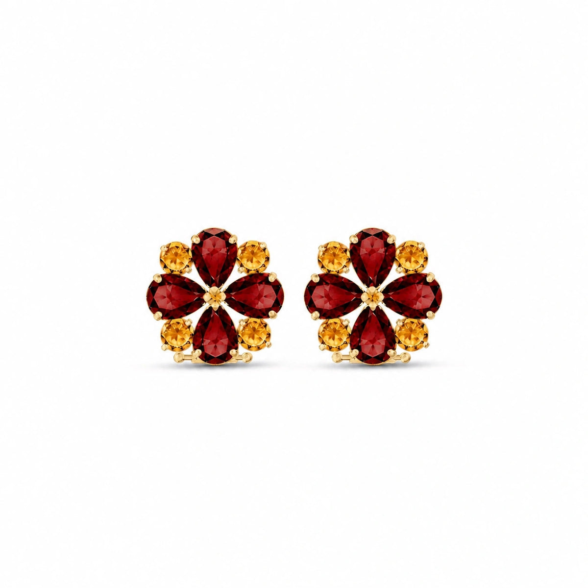 Yellow Gold Grace Earrings Aquamarine 10K — Eliana