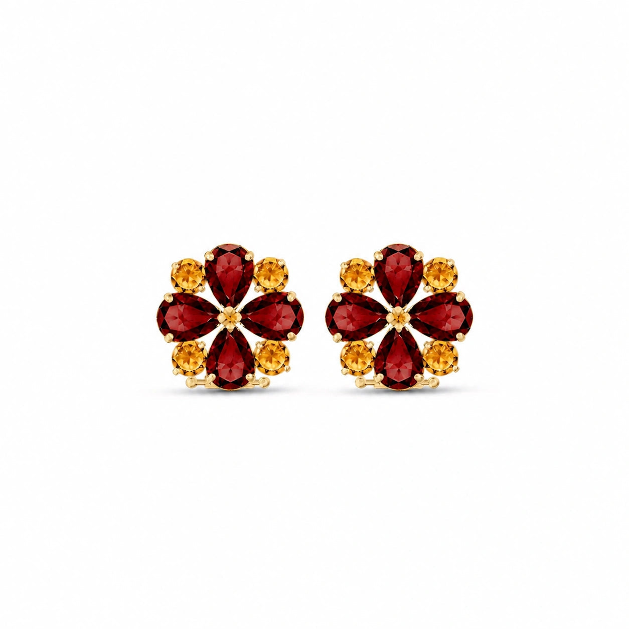 Yellow Gold Grace Earrings Aquamarine 10K — Eliana