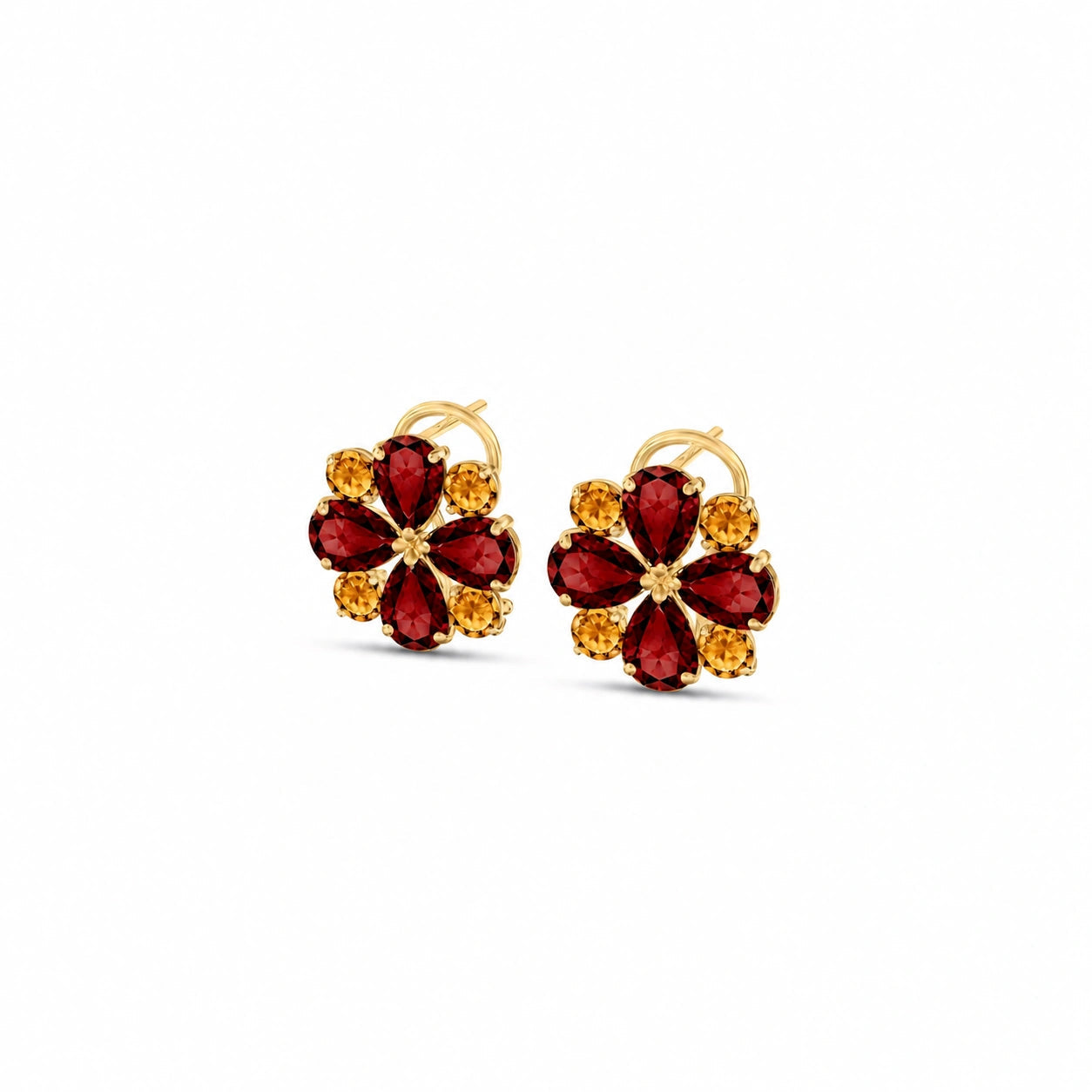 Yellow Gold Grace Earrings Aquamarine 10K — Eliana
