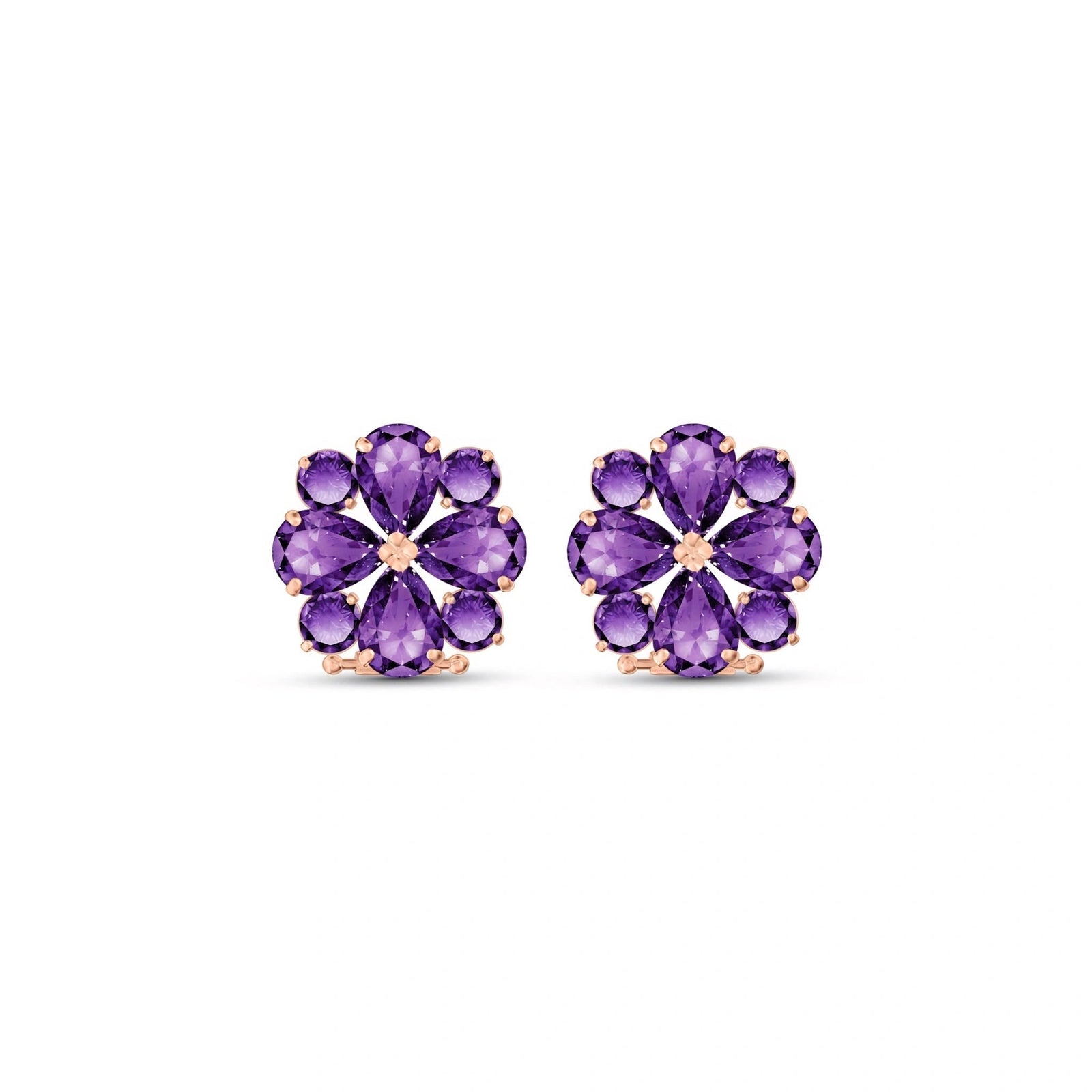 Rose Gold Grace Earrings Blue Topaz 10K — Eliana