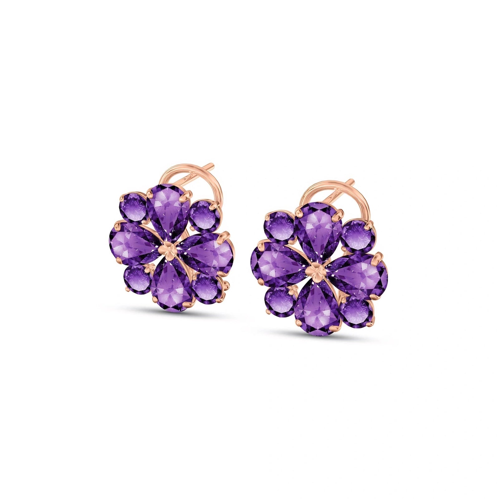 Rose Gold Grace Earrings Blue Topaz 10K — Eliana