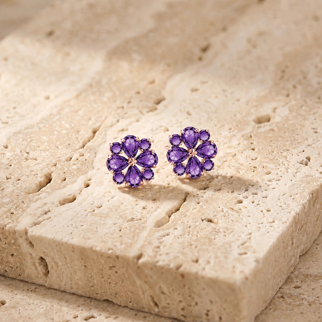 Rose Gold Grace Earrings Blue Topaz 10K — Eliana