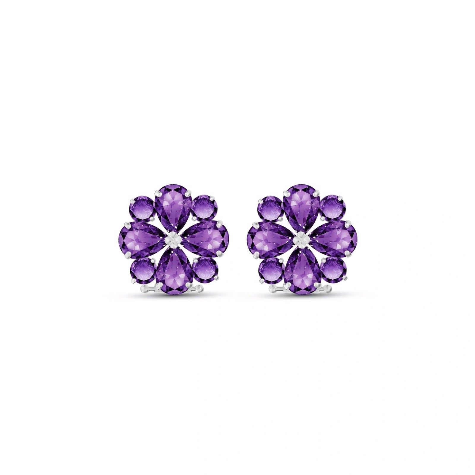 White Gold Grace Earrings Blue Topaz 10K — Eliana