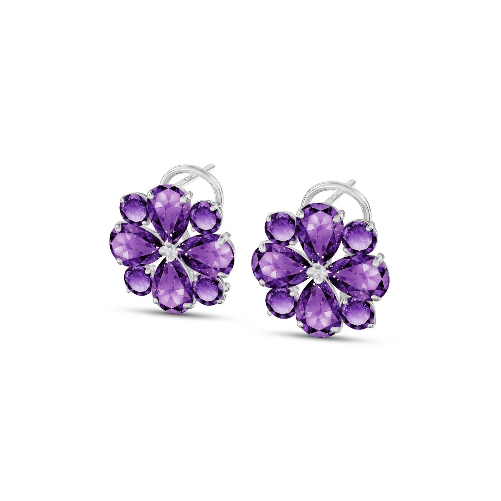 White Gold Grace Earrings Blue Topaz 10K — Eliana