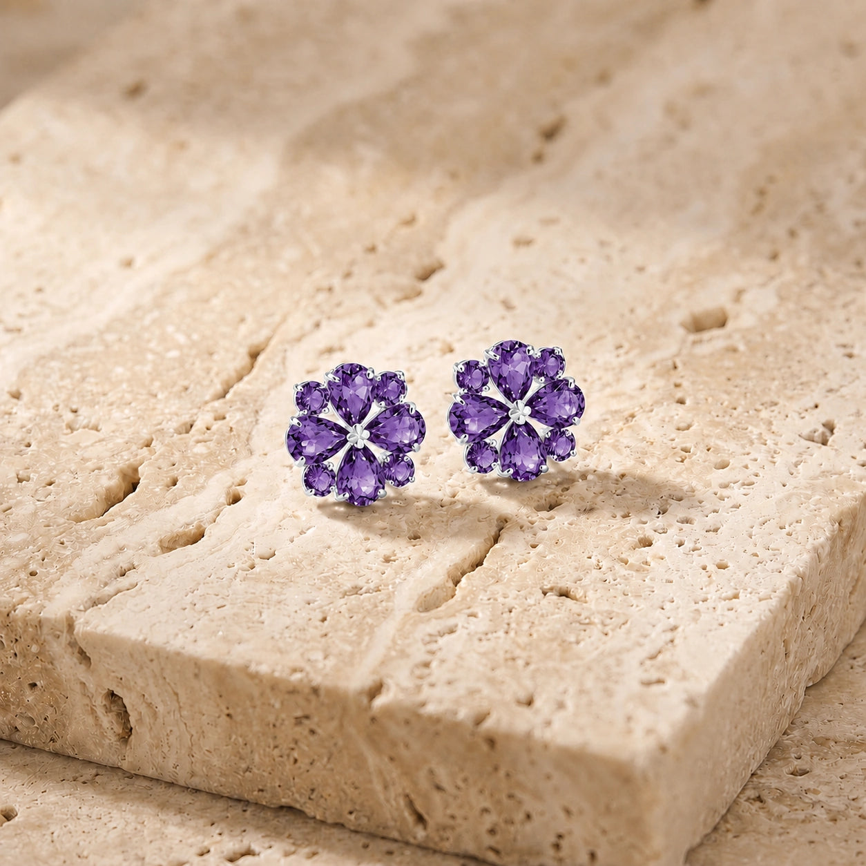 White Gold Grace Earrings Blue Topaz 10K — Eliana