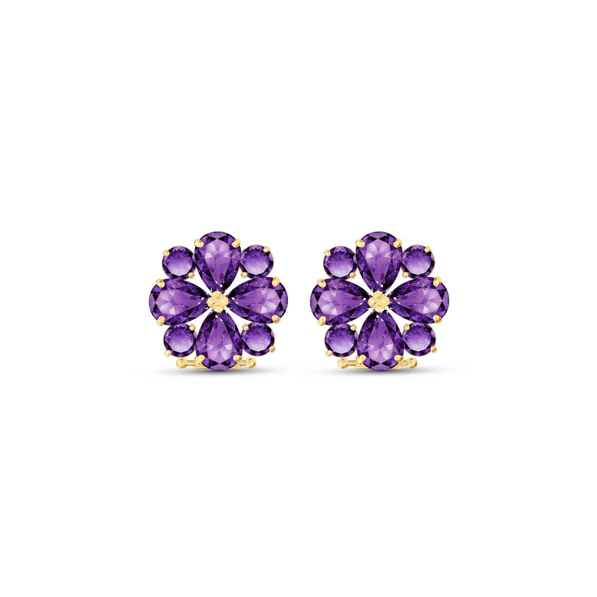 Yellow Gold Grace Earrings Blue Topaz 10K — Eliana