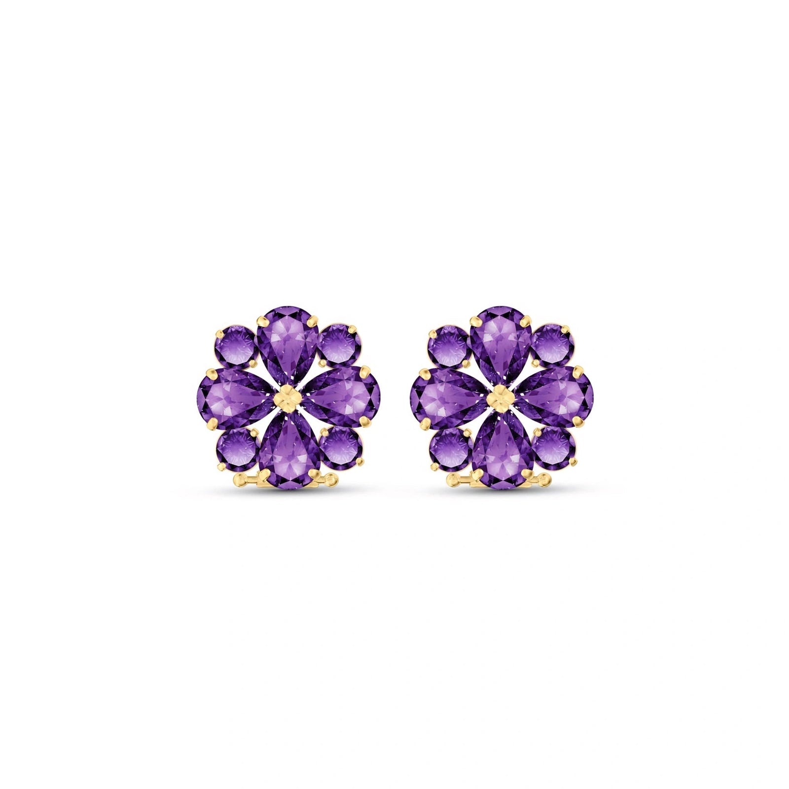 Yellow Gold Grace Earrings Blue Topaz 10K — Eliana