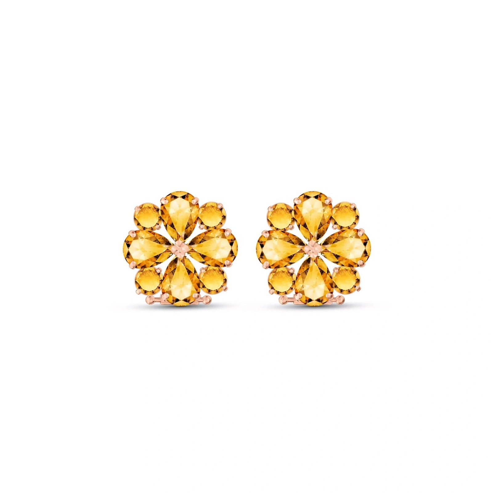 Rose Gold Grace Earrings Citrine 10K — Eliana