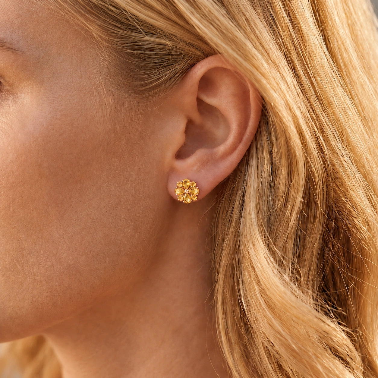 Rose Gold Grace Earrings Citrine 10K — Eliana