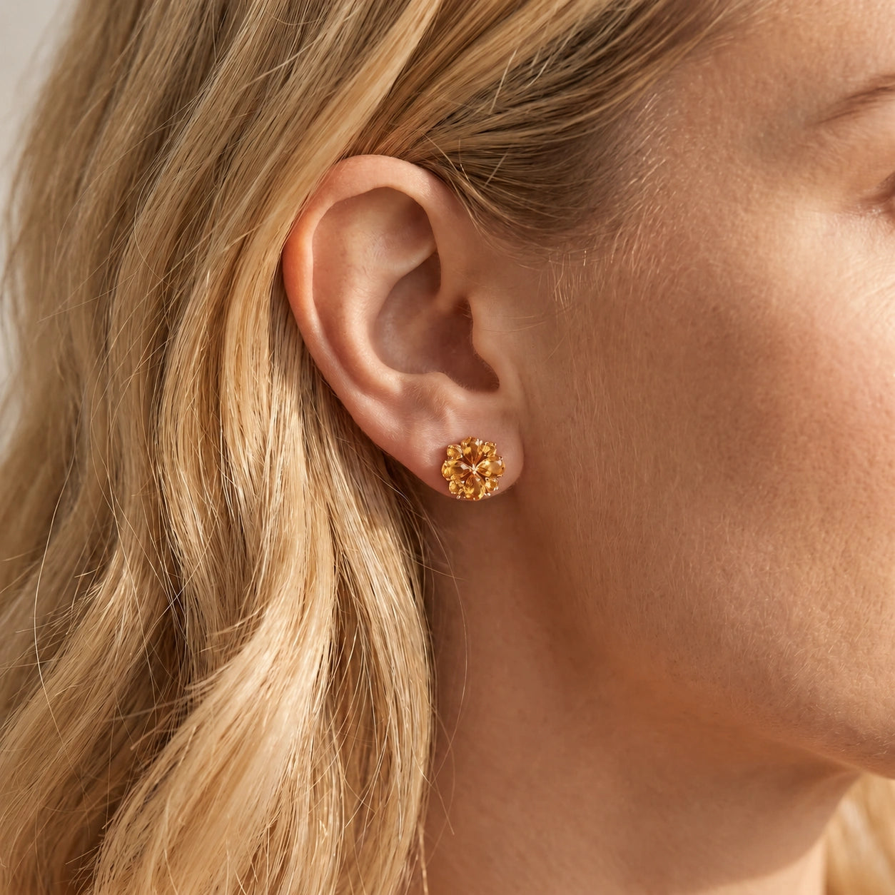 Rose Gold Grace Earrings Citrine 10K — Eliana