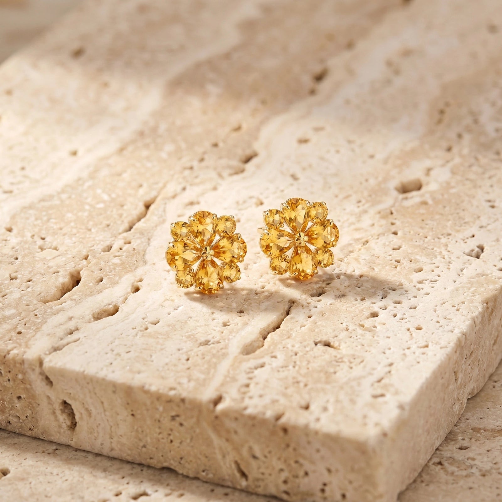 Yellow Gold Grace Earrings Citrine 10K — Eliana