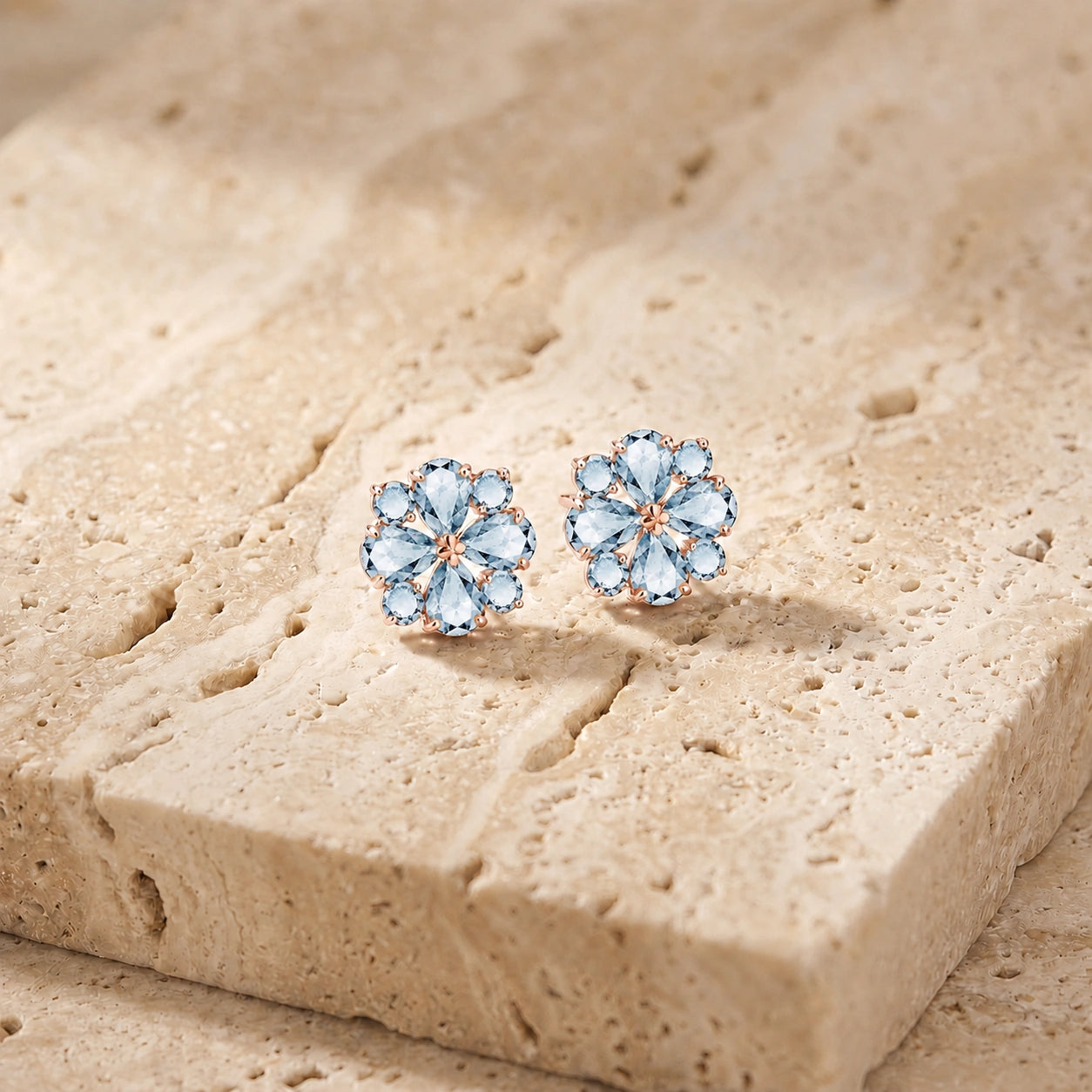 Rose Gold Grace Earrings Pink Topaz 10K — Eliana