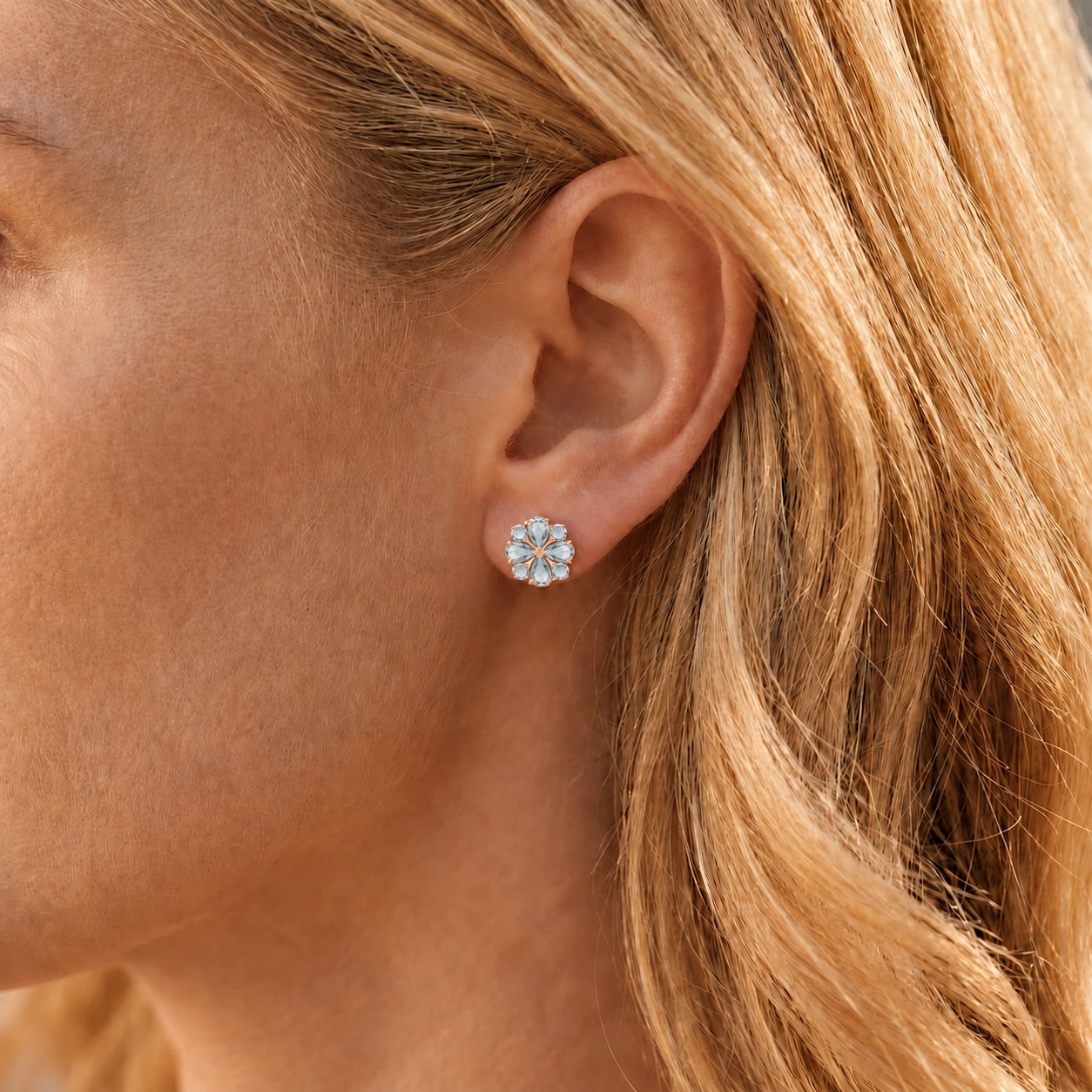 Rose Gold Grace Earrings Pink Topaz 10K — Eliana