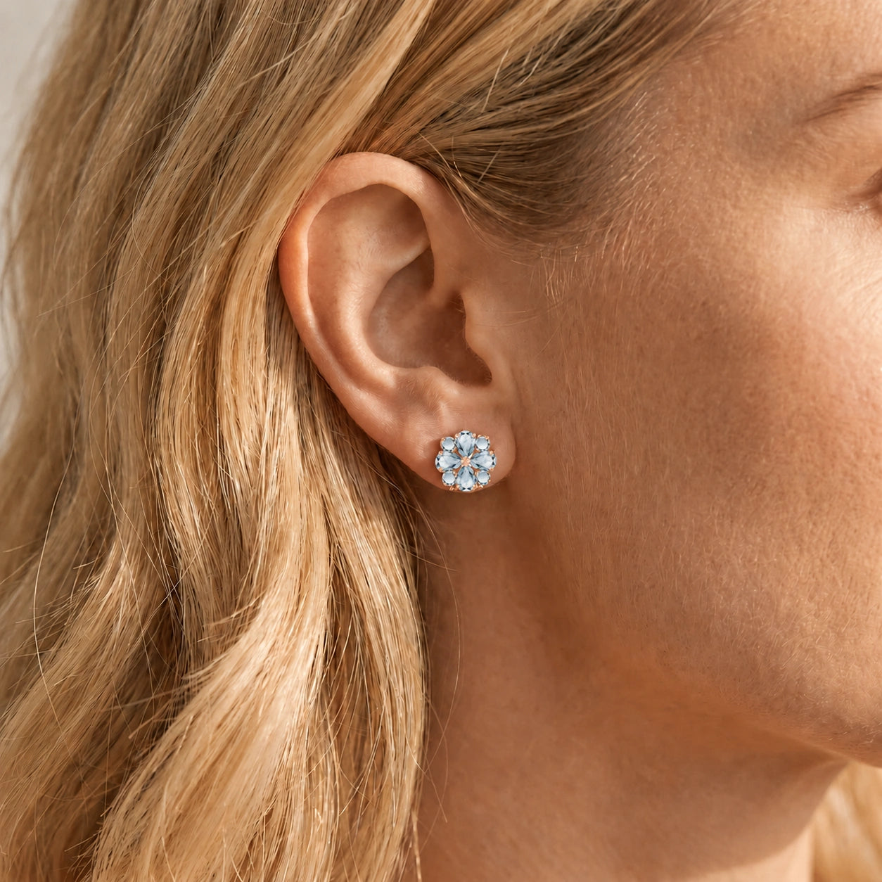 Rose Gold Grace Earrings Pink Topaz 10K — Eliana