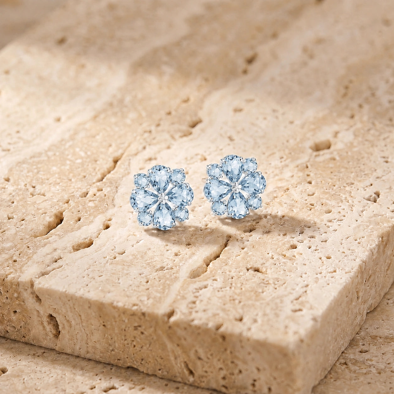 White Gold Grace Earrings Pink Topaz 10K — Eliana