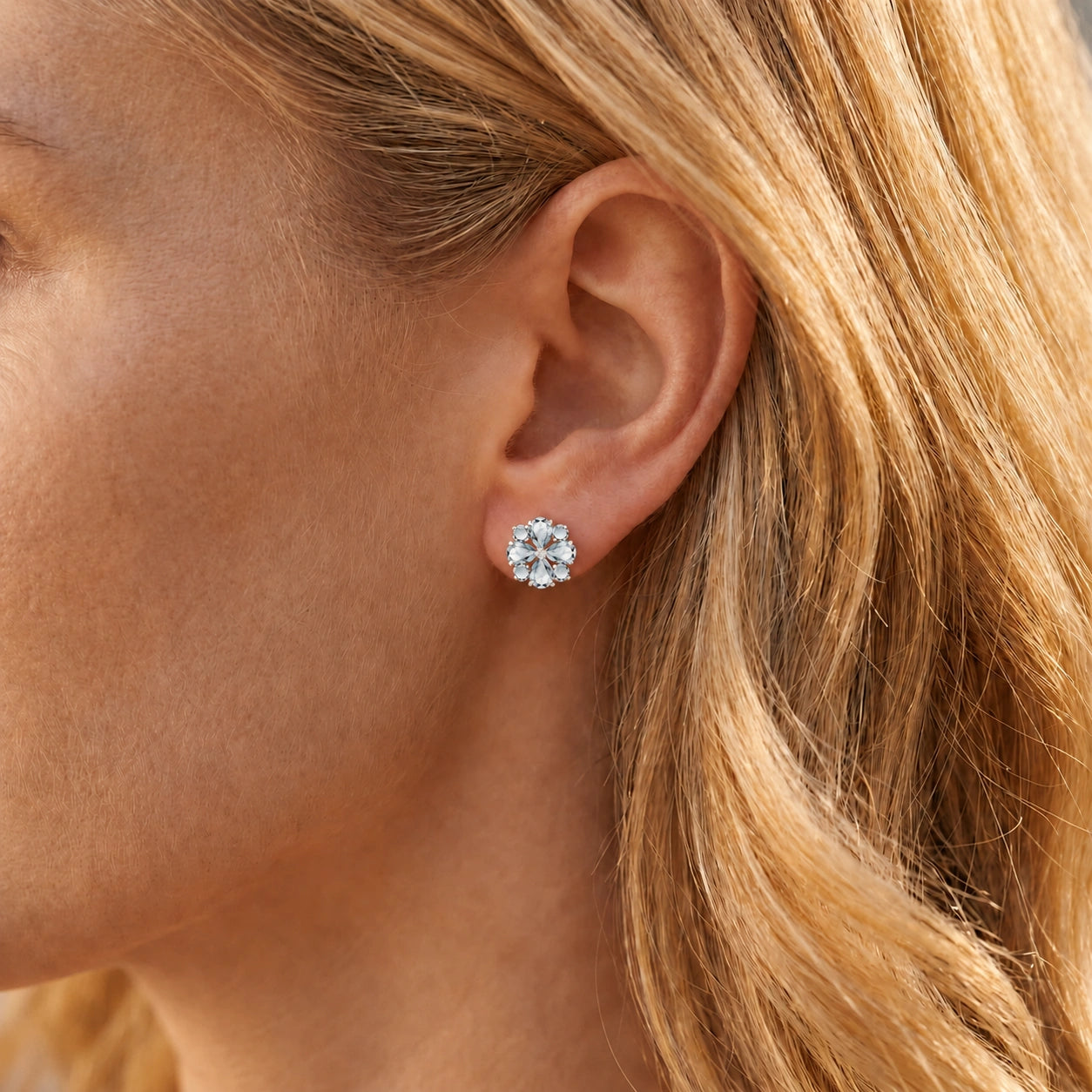 White Gold Grace Earrings Pink Topaz 10K — Eliana