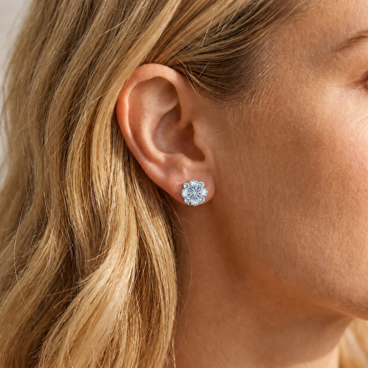 White Gold Grace Earrings Pink Topaz 10K — Eliana
