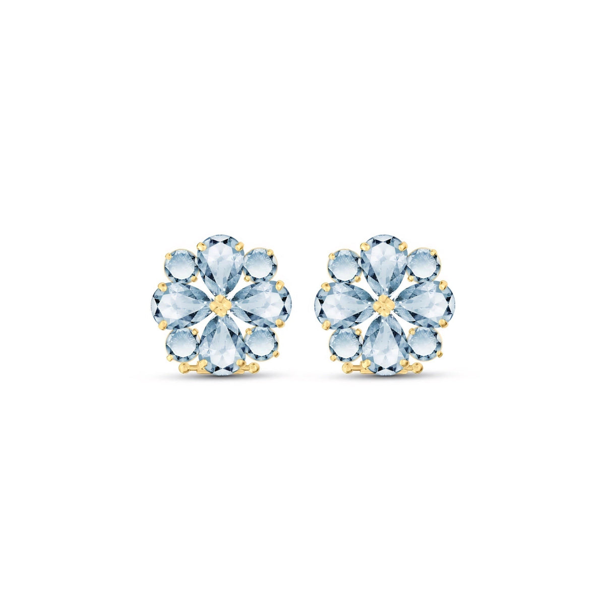Yellow Gold Grace Earrings Pink Topaz 10K — Eliana